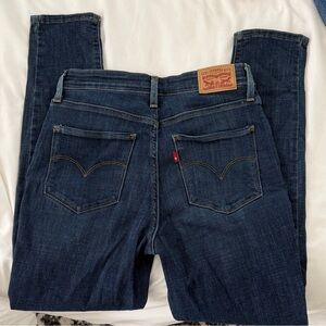 Levi's High Rise Dark Blue Straight Leg Jeans 271